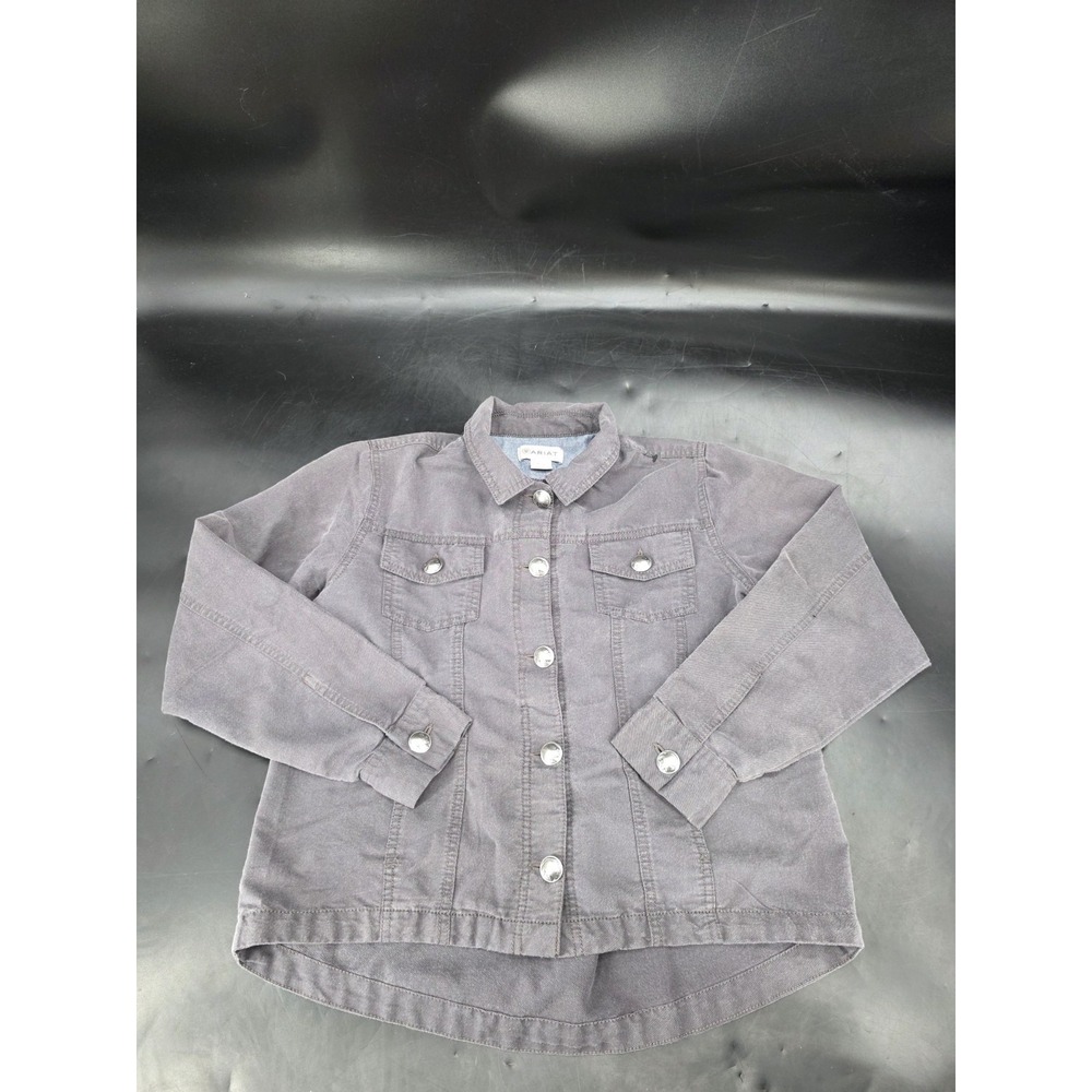 Ariat Gray Long Sleeve Womens Shirt Nickel Coin Style Buttons Medium‎